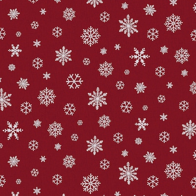 FRIEDOLA Weihnachts-Tischläufer 'Schneeflocke' in dunkelrot / weiß, Produktansicht