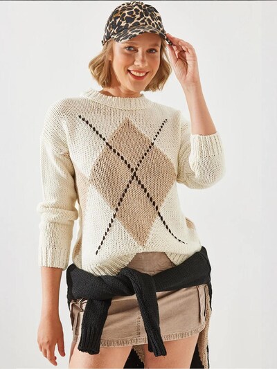 Bianco Lucci Pull-over 'Pullover' en S-M en beige, Vue avec produit