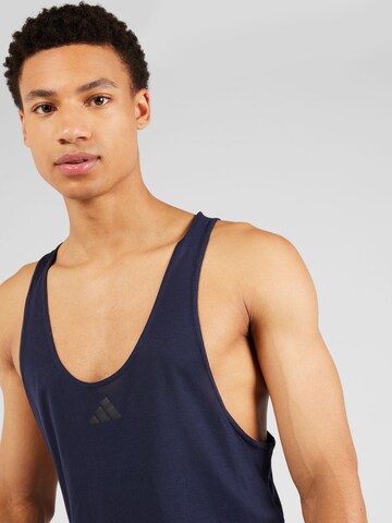 ADIDAS PERFORMANCE Functioneel shirt 'Workout Stringer' in Blauw