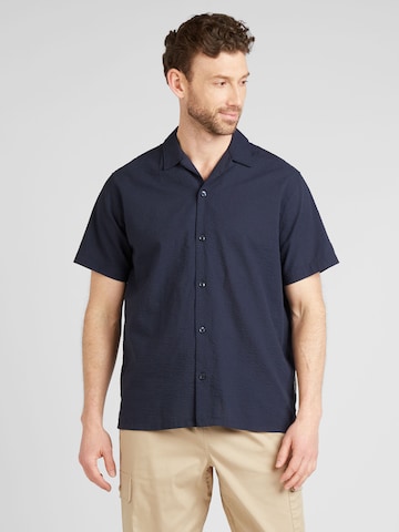 JACK & JONES Comfort fit Overhemd 'Easter Palma' in Blauw: voorkant