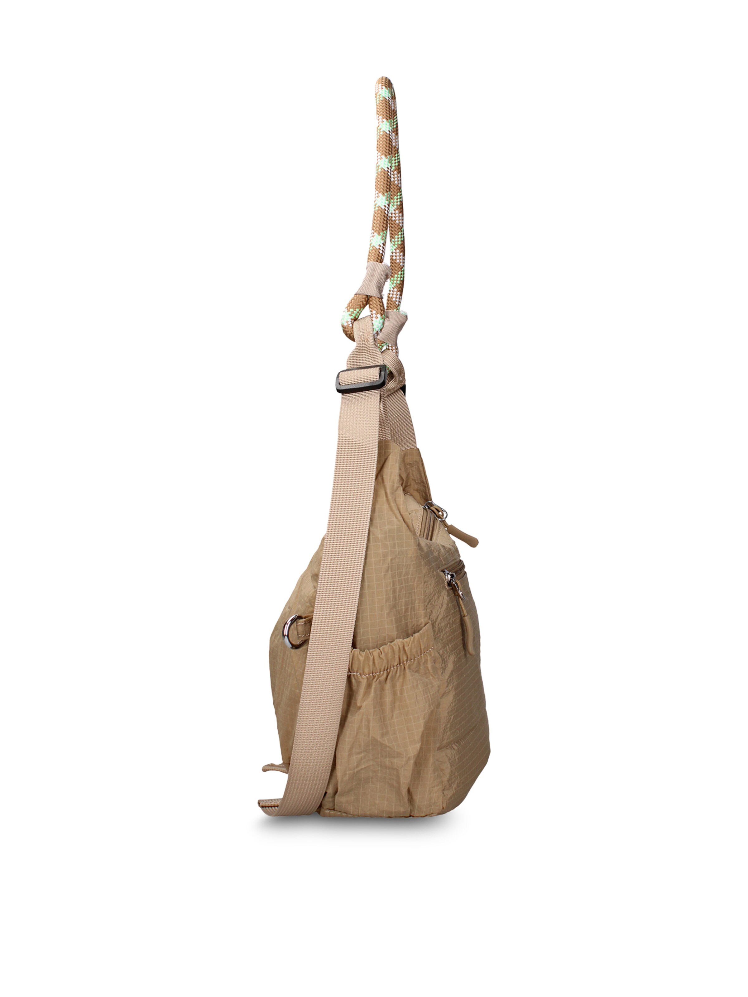 Borsa a spalla 'Borsa a Spalla Donna Gianmarco Venturi Pelle Vegana PU con Zip' di GianMarco Venturi in beige