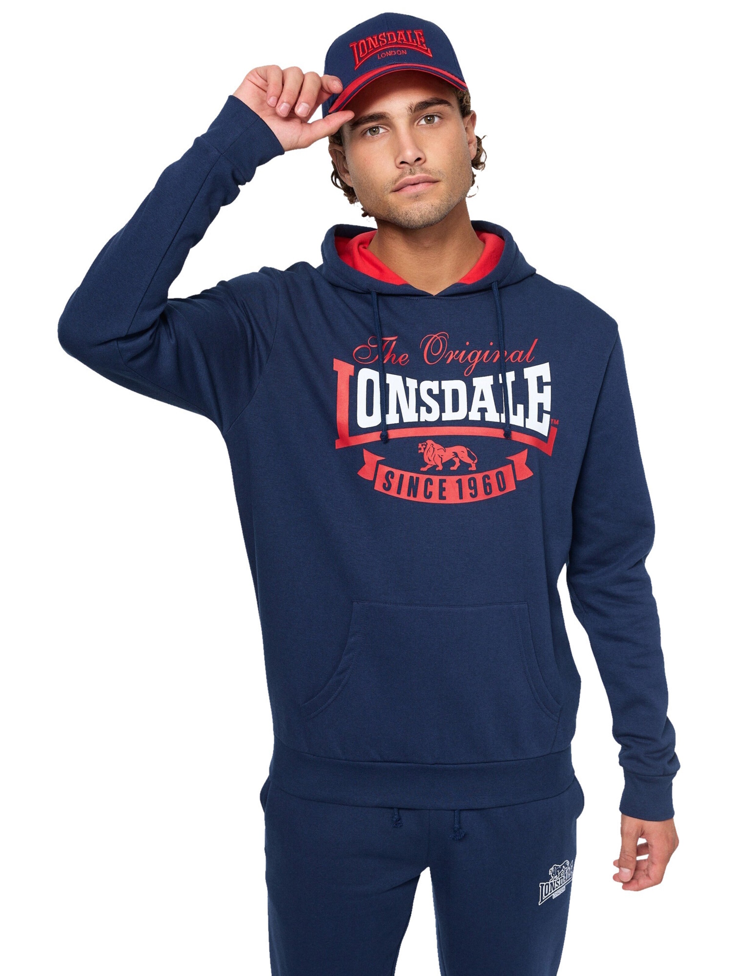 LONSDALE Mikina 'Stotfield' – modrá: přední strana