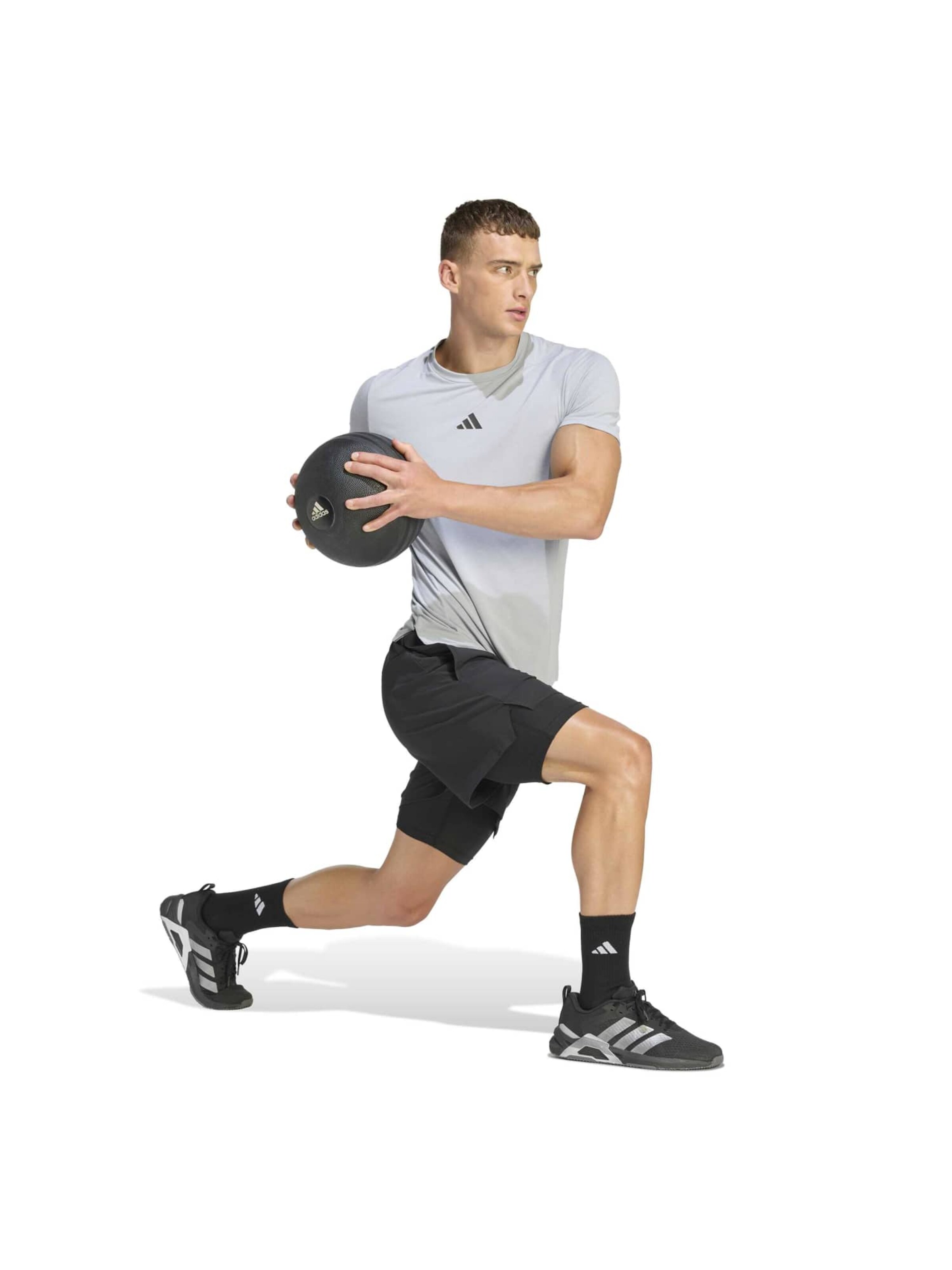 ADIDAS PERFORMANCE Regular Функционална тениска 'Designed For Training' в сиво: отпред