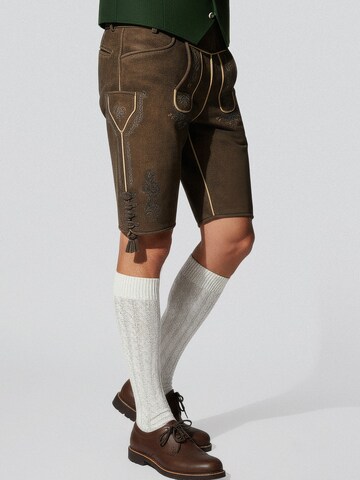 Regular Pantalon folklorique 'Curtis' Krüger Buam en marron