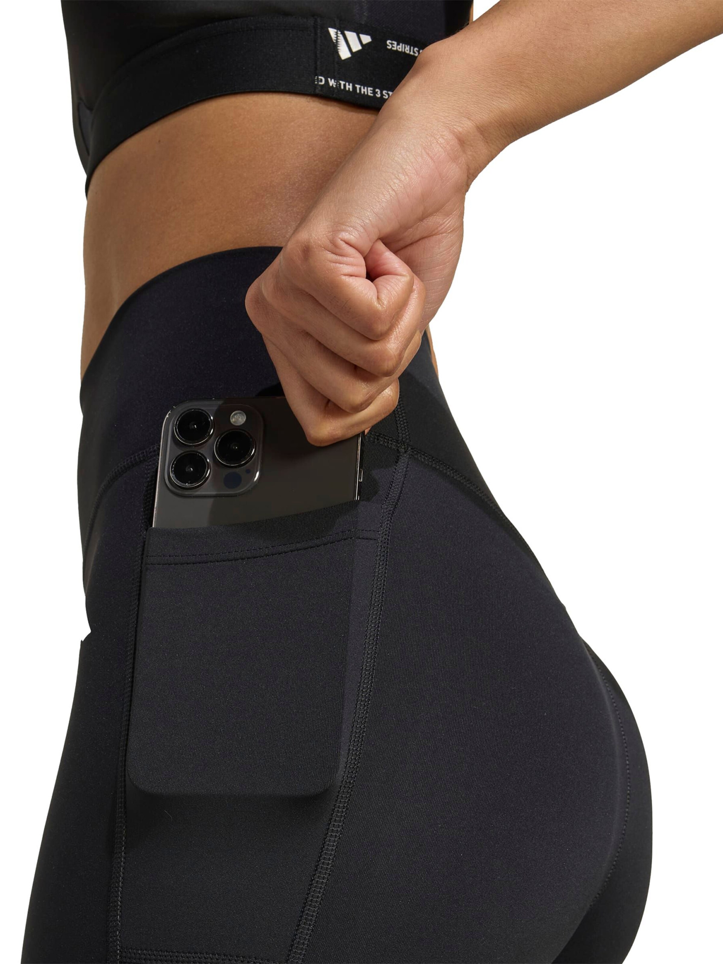 ADIDAS PERFORMANCE Skinny Παντελόνι φόρμας 'Optime Power Essentials' σε μαύρο