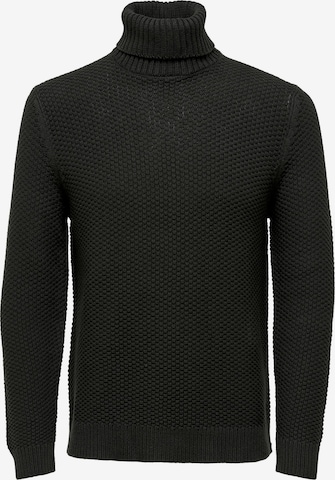 Only & Sons Sweater 'TUCK 7' in Black: front