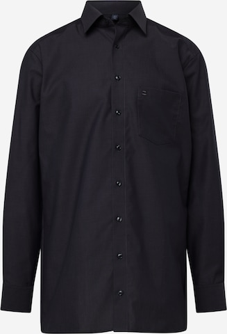 OLYMP - Ajuste estrecho Camisa de negocios 'Luxor' en negro: frente