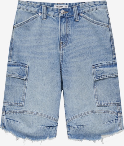 Pull&Bear Jeans cargo en bleu denim, Vue avec produit