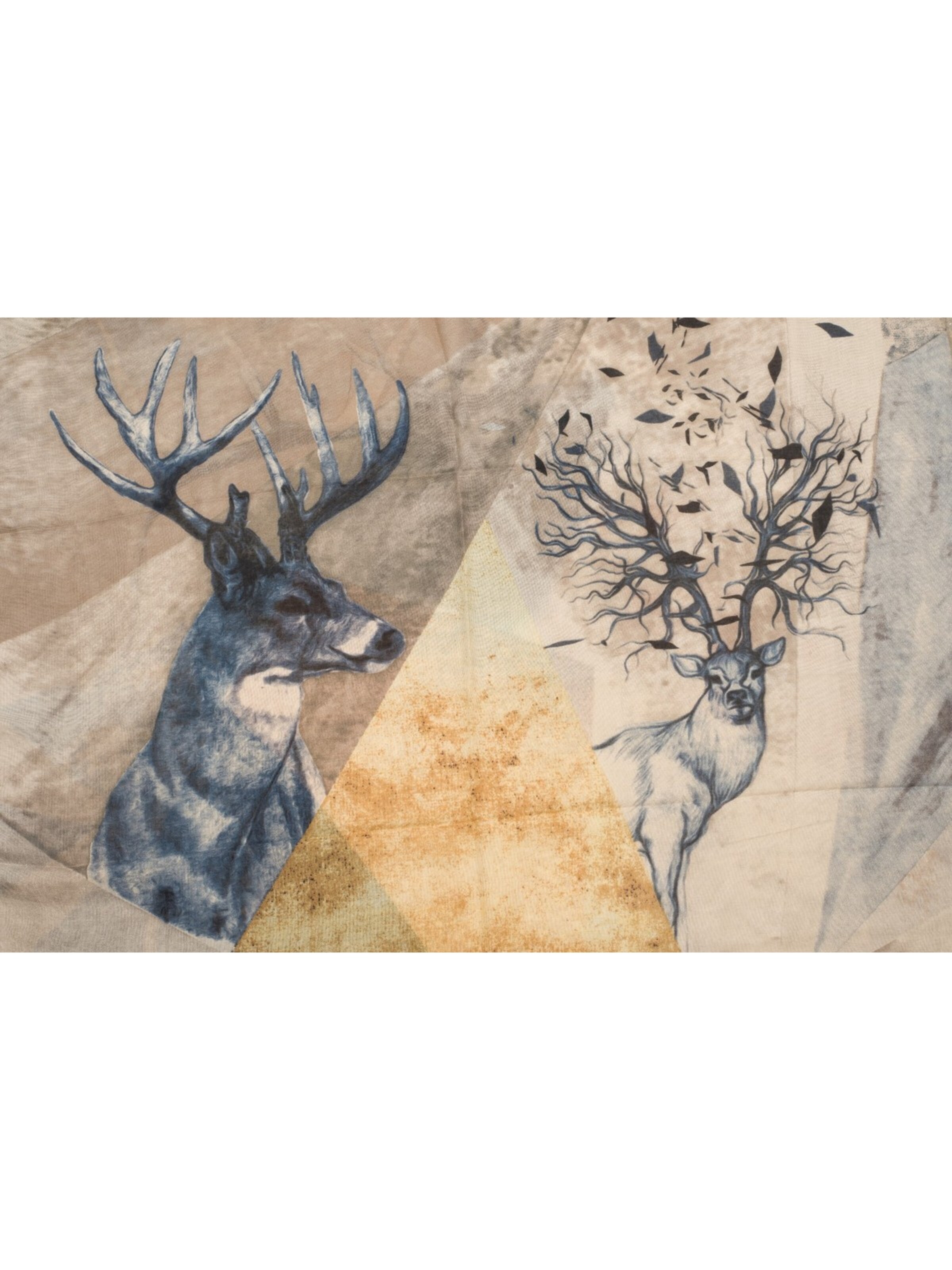 styleBREAKER Loop scarf 'Loop Schal mit Hirsch Print' in Beige