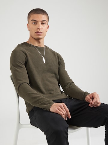 JACK & JONES Средняя посадка Свитер 'JJEHill' в Зеленый: спереди