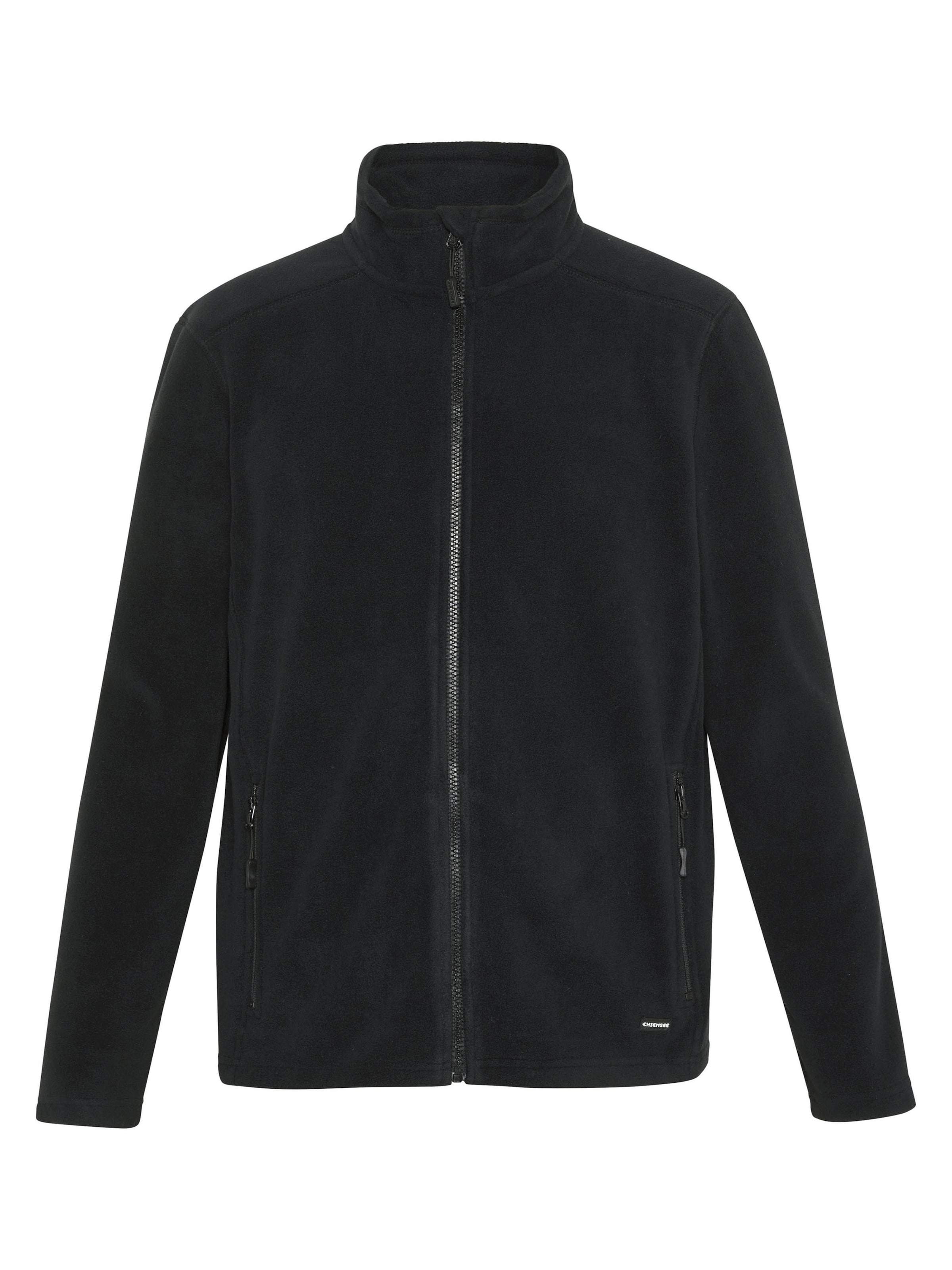 CHIEMSEE Fleece Jacket in Black: front