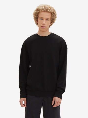 TOM TAILOR DENIM Sweatshirt in Black: front