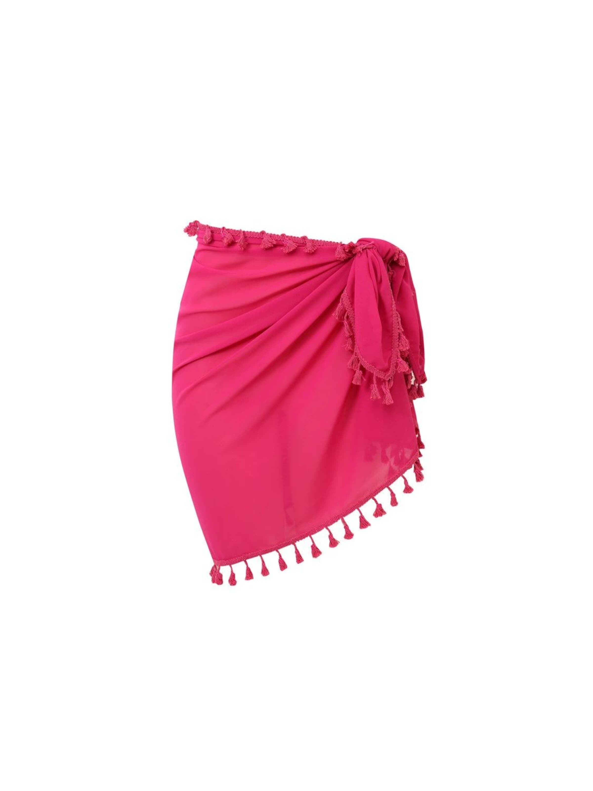 alberto cabale Skirt 'Paréo de plage FRINGES' in Pink: front
