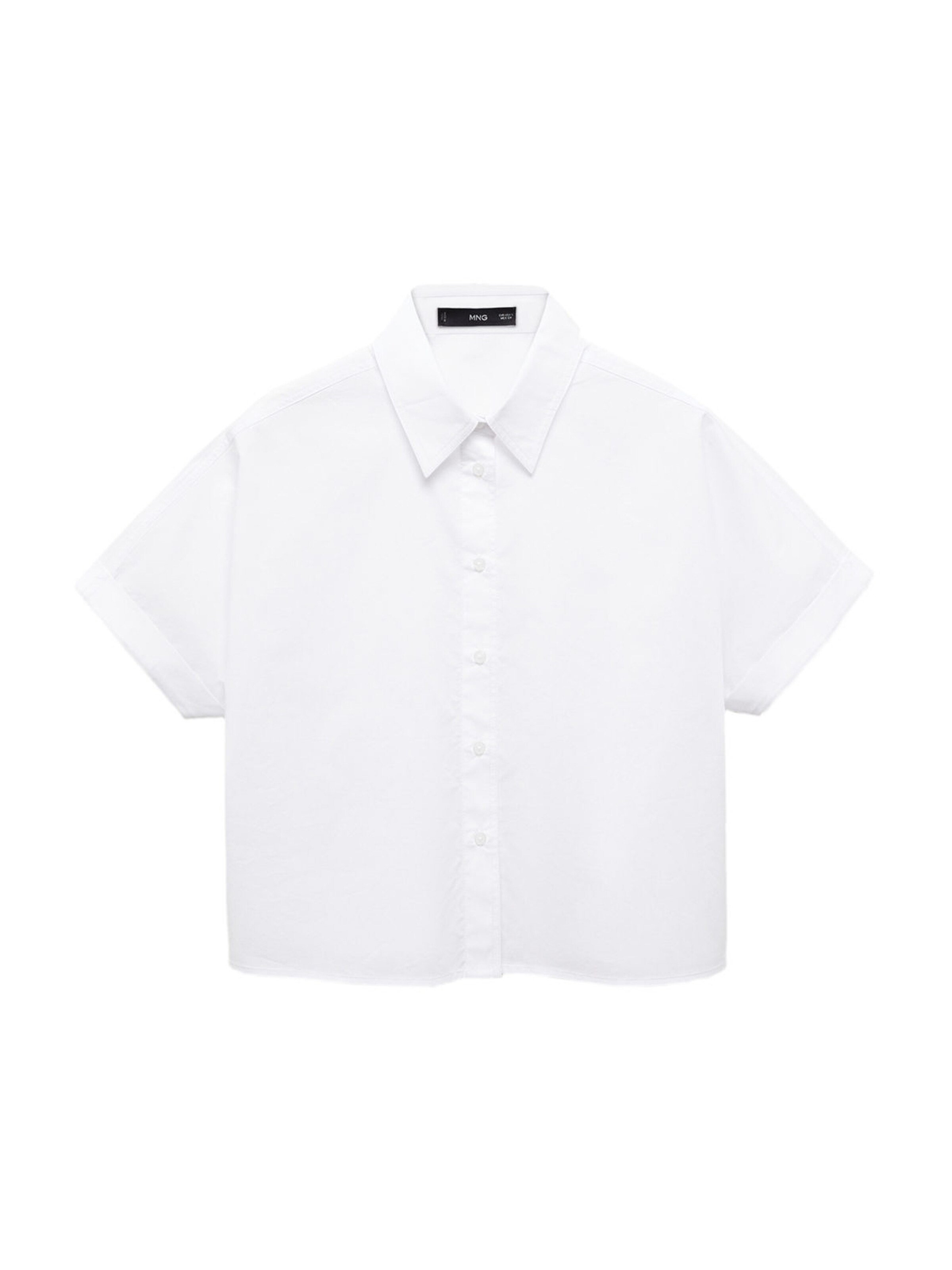 MANGO Bluse 'Stitch' i hvid: forside