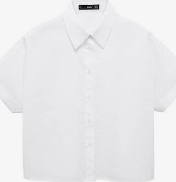 MANGO Blouse 'Stitch' in White: front