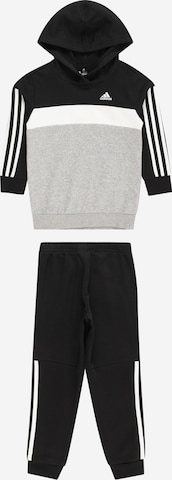 Costum de trening 'Tiberio' de la ADIDAS SPORTSWEAR pe negru: față