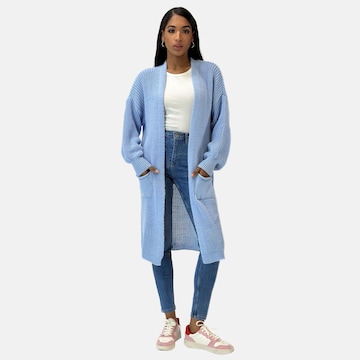 Elara Gebreide mantel in Blauw: voorkant