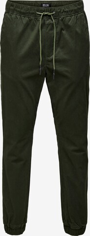 Pantalon 'Linus' Only & Sons en vert : devant