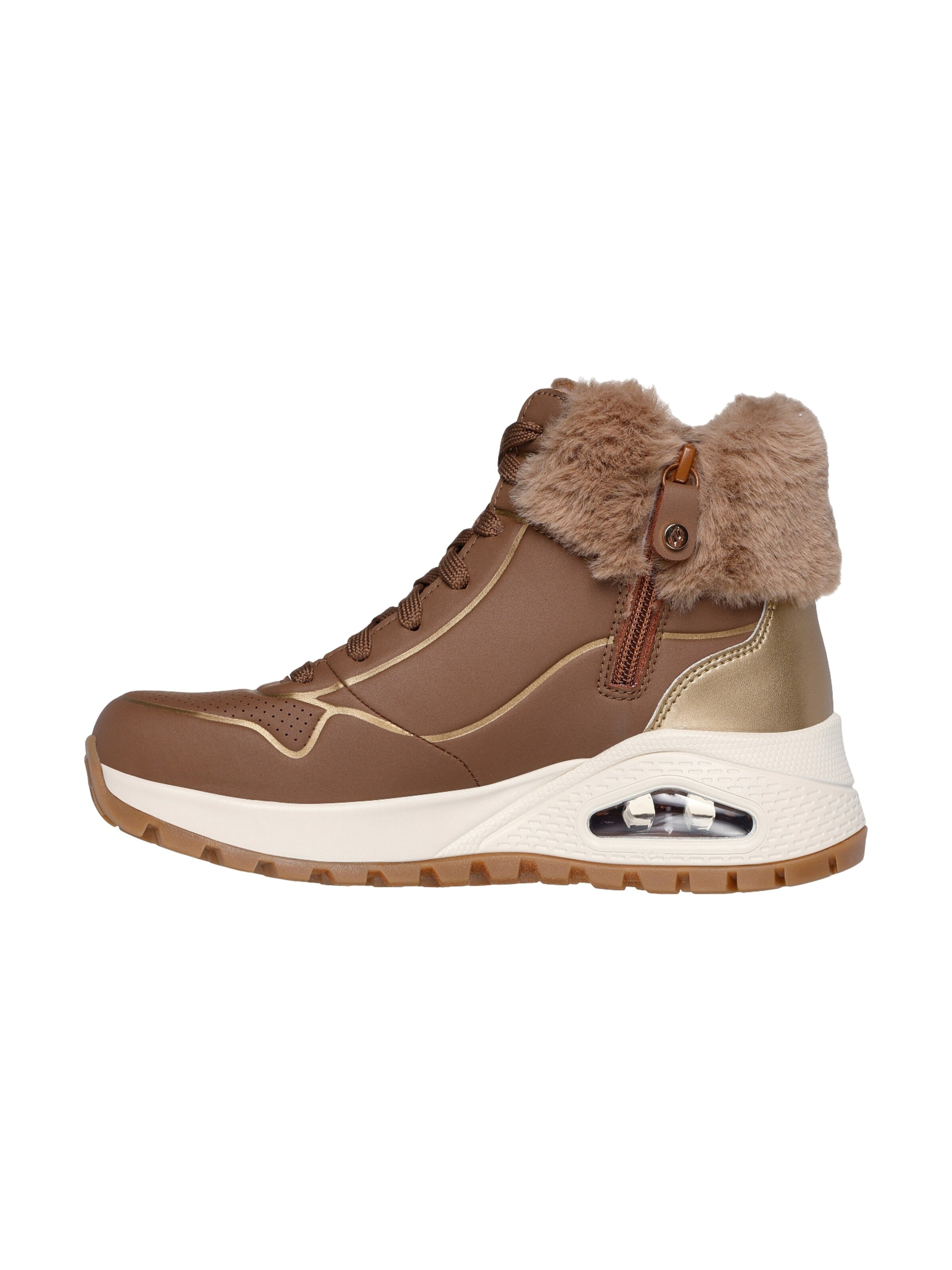 Baskets hautes 'Skeckers Uno Rugged Fall Shimmer – Hohe Sneaker mit Schnürung' SKECHERS en marron : devant