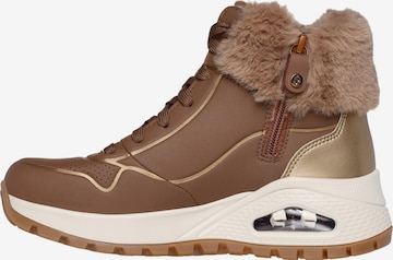 SKECHERS Sneakersy wysokie 'Skeckers Uno Rugged Fall Shimmer – Hohe Sneaker mit Schnürung' w kolorze brązowy: przód