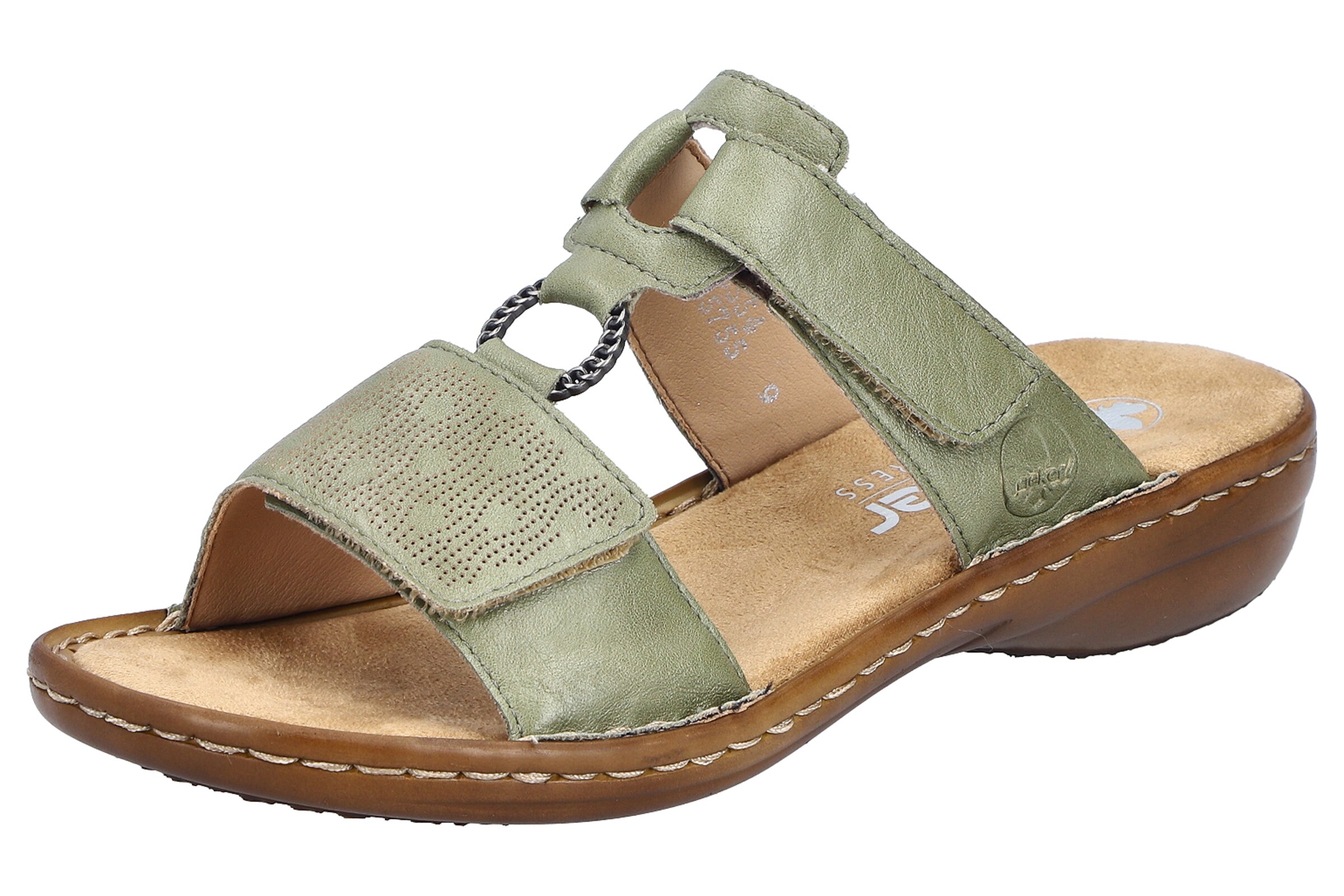 Rieker Mules in Green: front