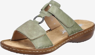 Rieker Mules in Green: front