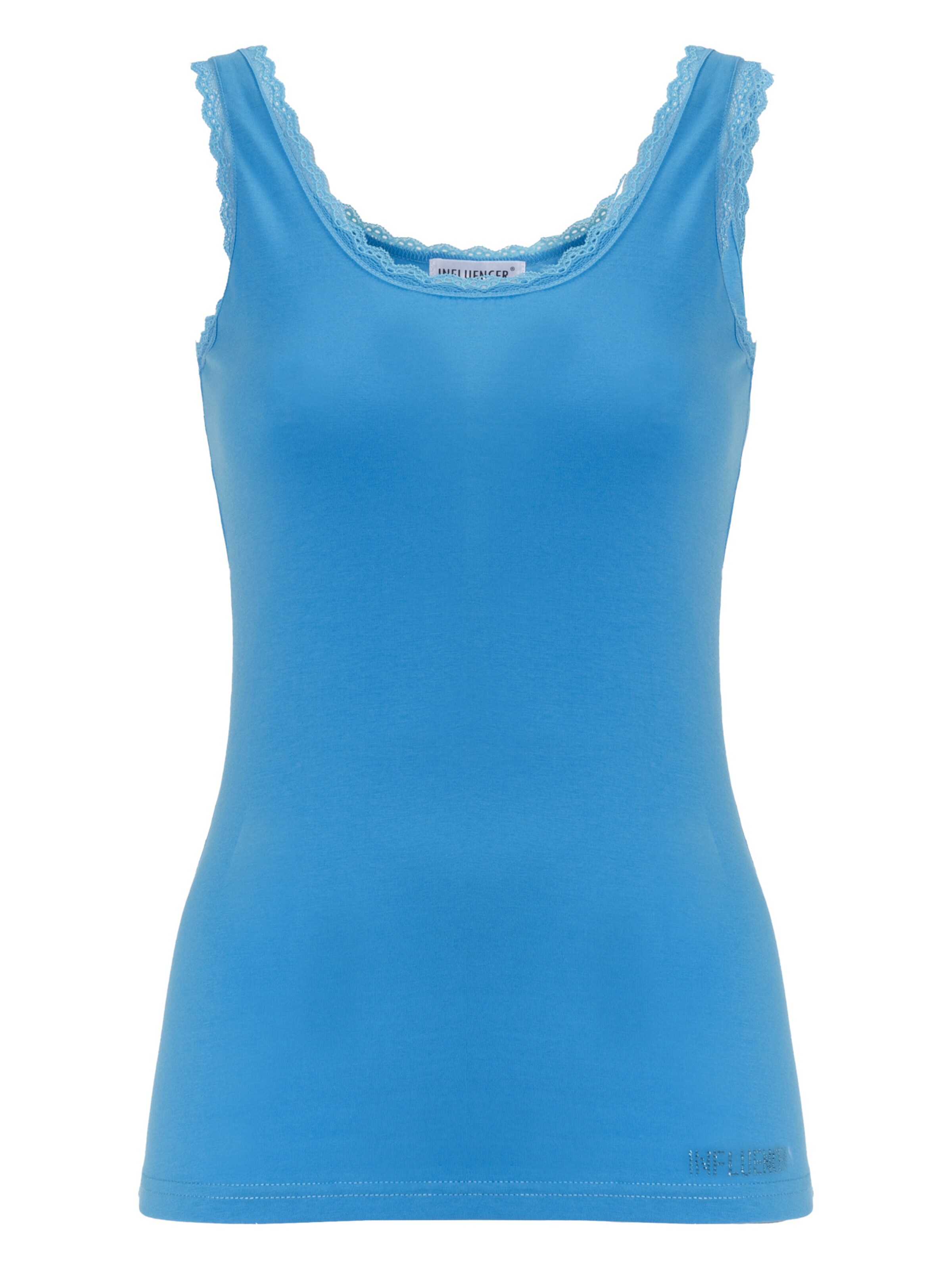 Top di Influencer in blu: frontale