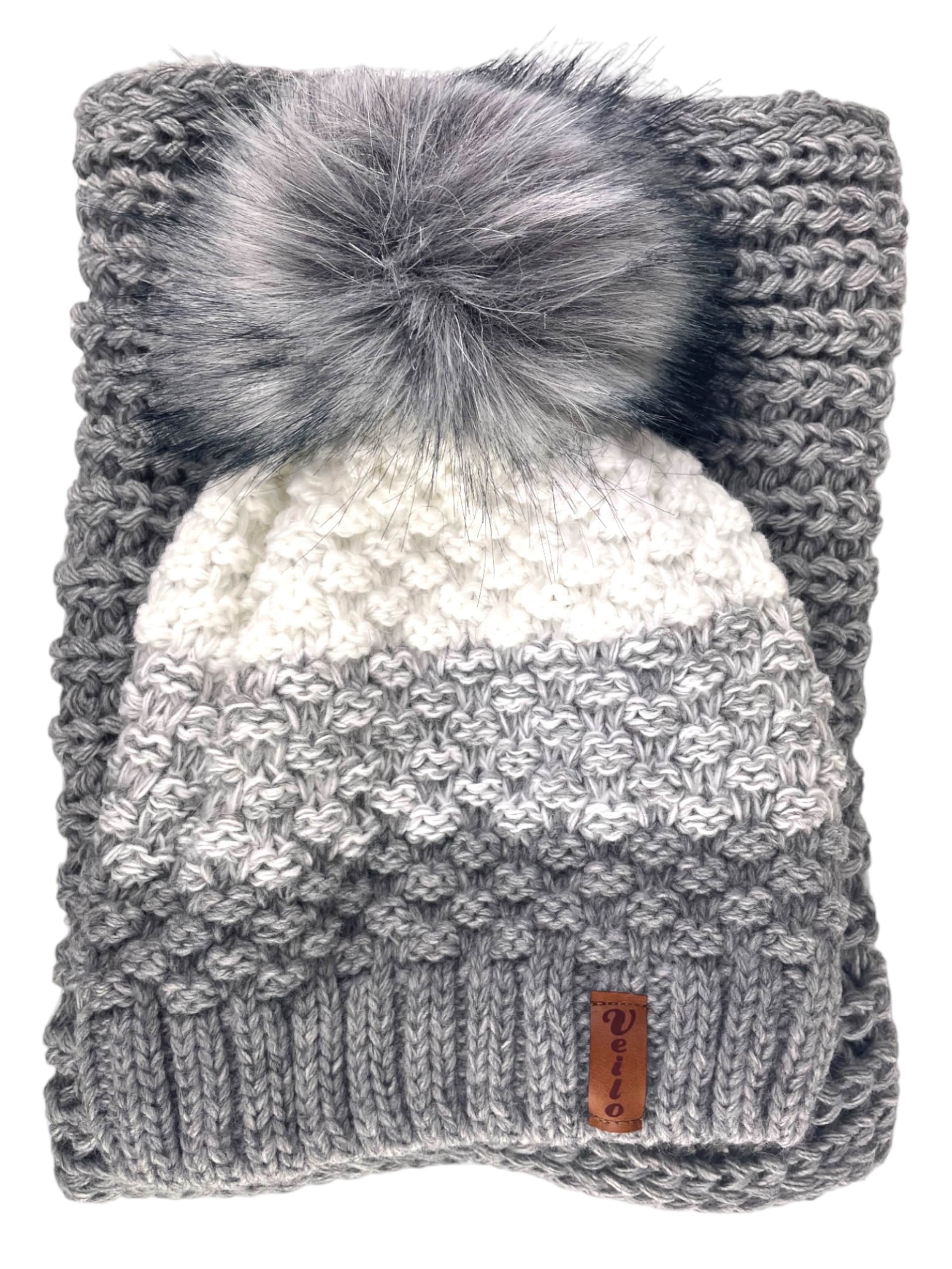 Kumixi Beanie 'Set: Mütze & Loop Schal' in Grey: front