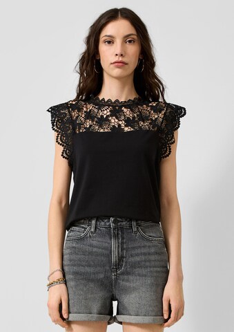 Camicia da donna di QS in nero: frontale