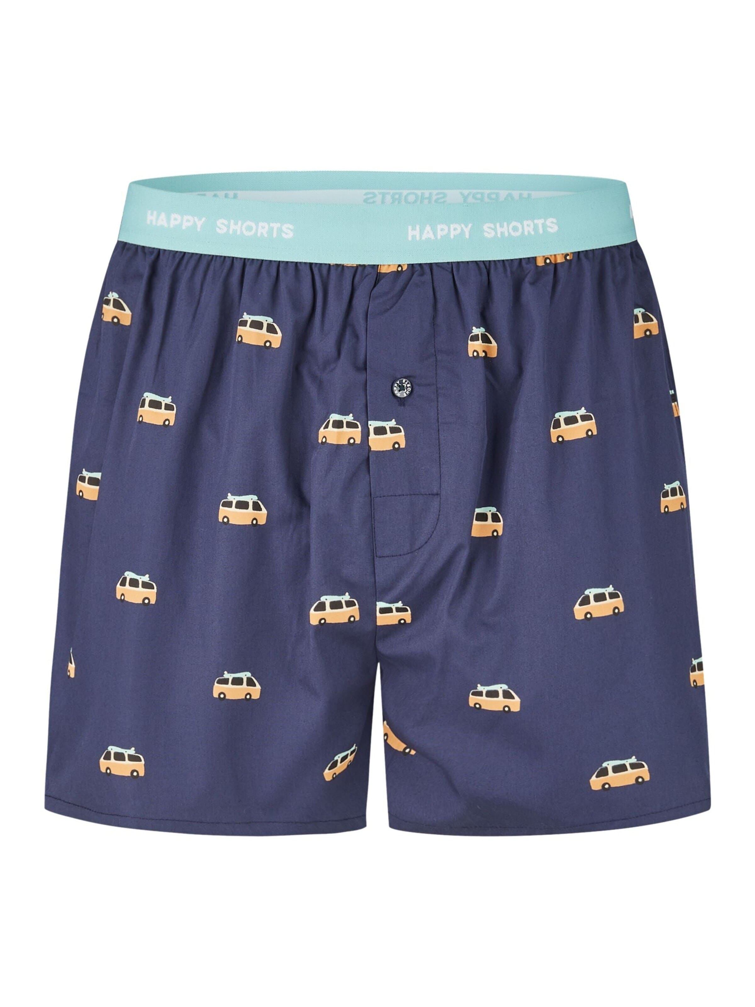 Boxers Happy Shorts en bleu : devant