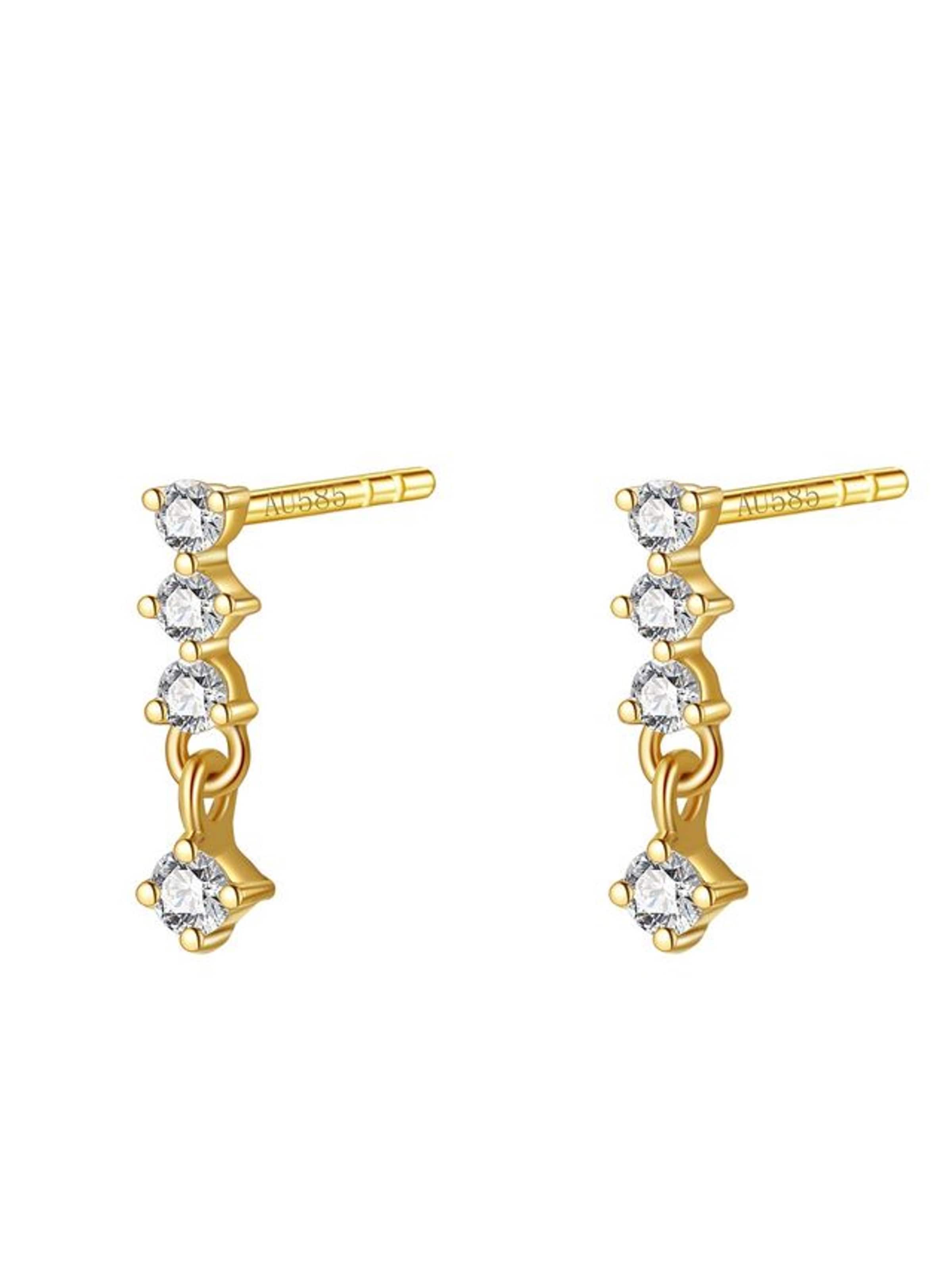 Orecchini 'Luminara' di Dear Me in oro: frontale