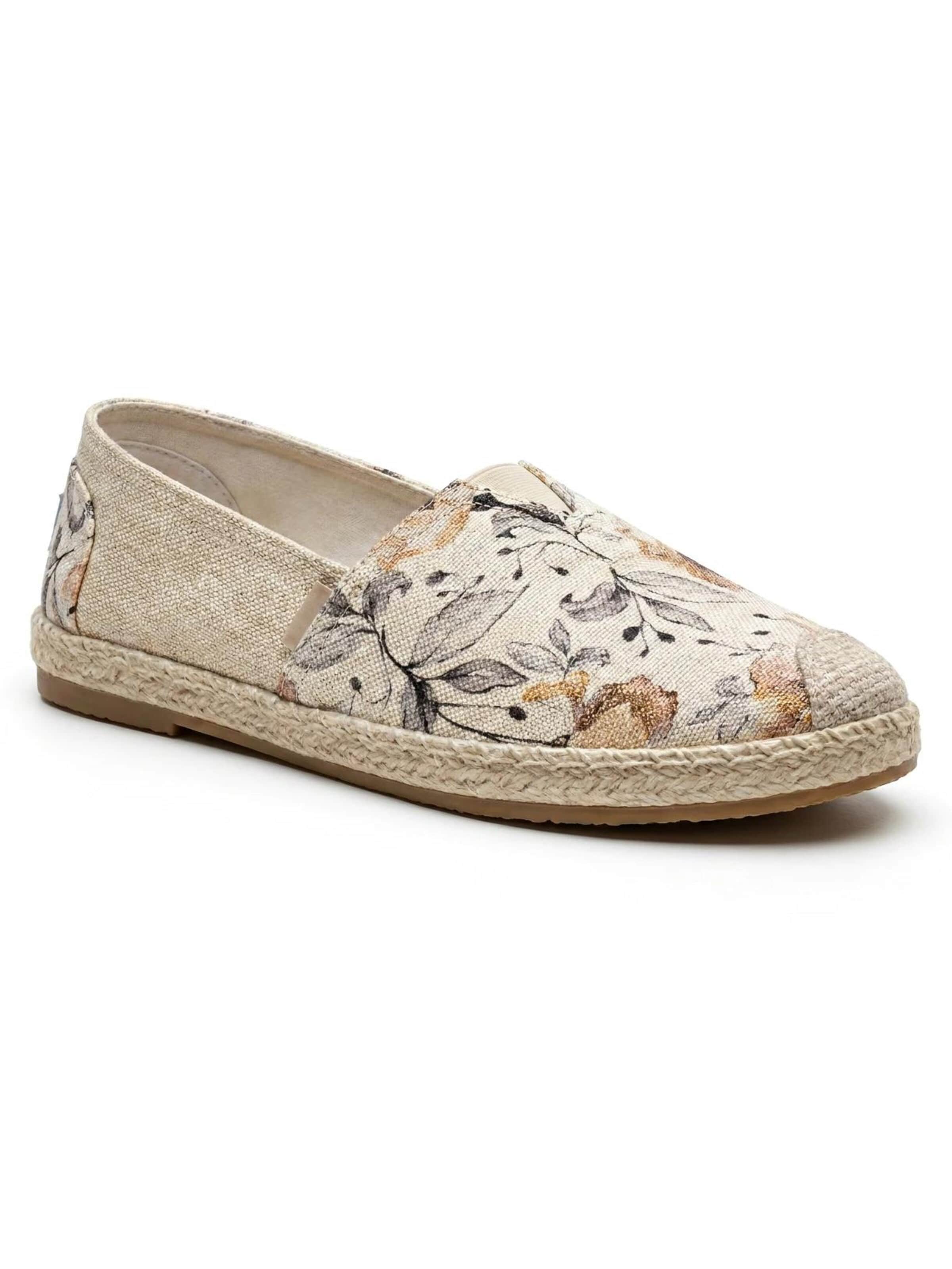 BONVERANO Espadrilles 'Damen Slip-On Espadrilles mit Blumenprint'‌‌‌‌‌‌‌ in Pink: Vorderseite