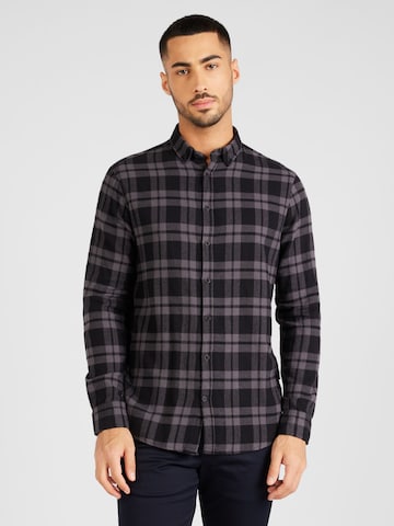 Kronstadt - Regular Fit Camisa 'Johan' em preto: frente