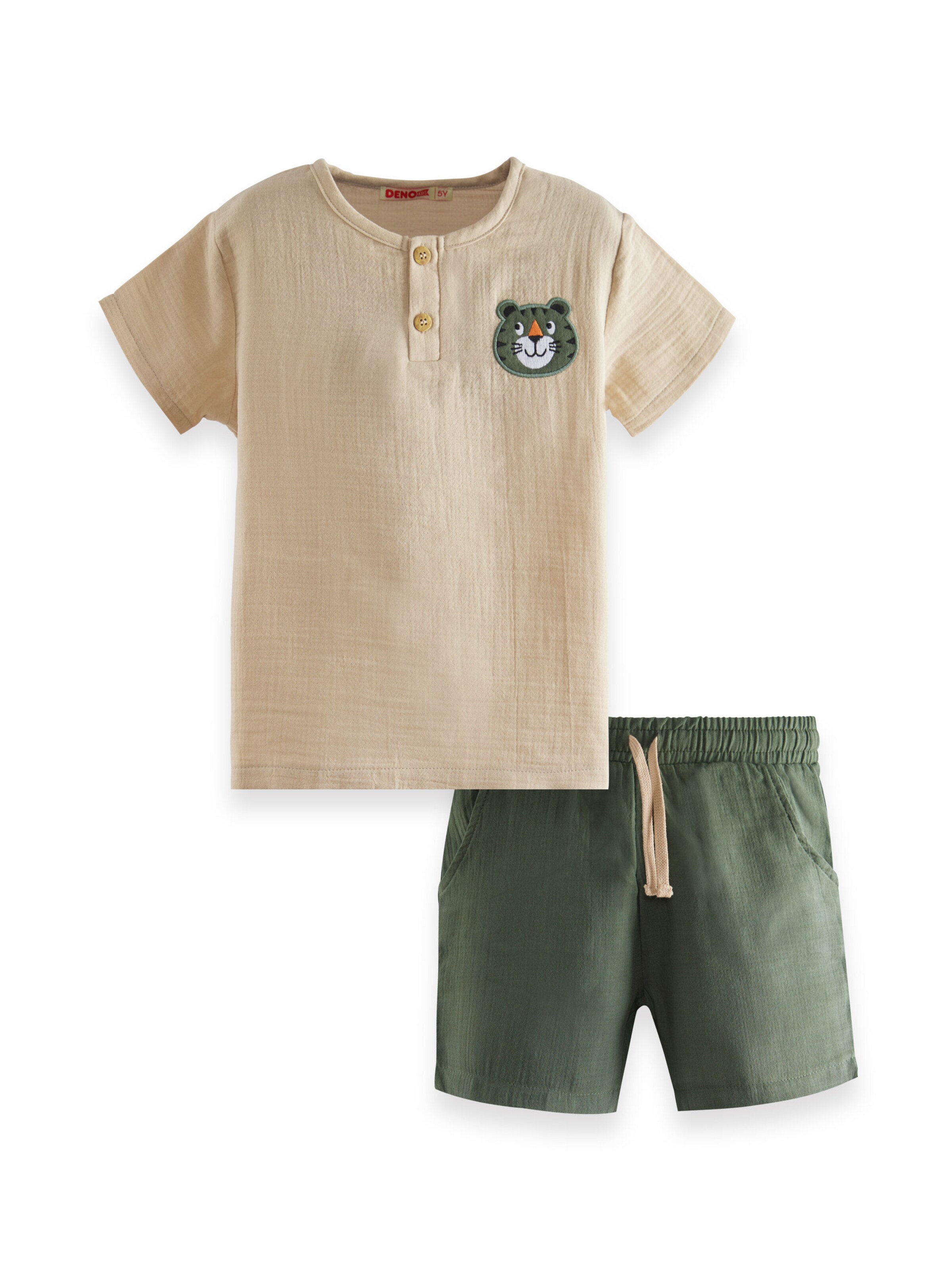 Denokids Set 'Tiger' in Beige: front