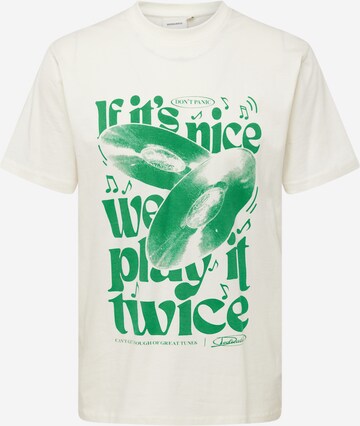 DEDICATED. Bluser & t-shirts 'Play It Twice' i hvid: forside
