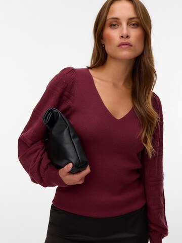 purpurinė VERO MODA Megztinis 'VMNewlimone': priekis