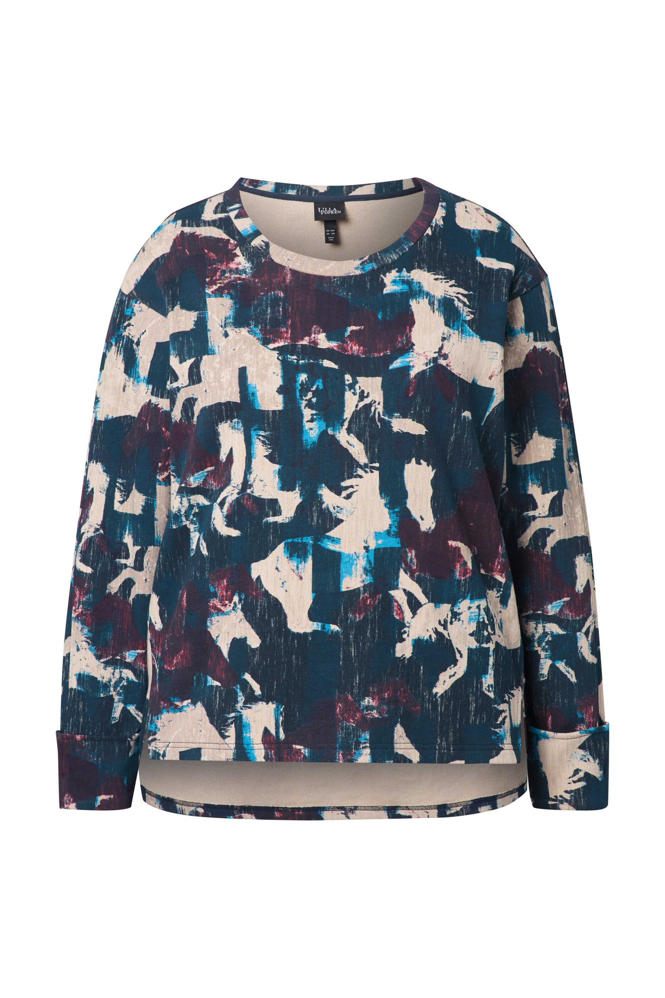 Ulla Popken Sweatshirt in Blau: Vorderseite