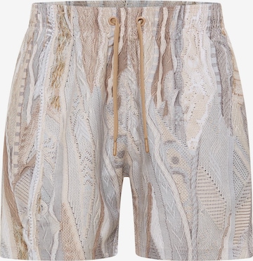 Carlo Colucci Board Shorts 'Ehart' in Beige: front