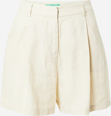 Pantaloni con pieghe di UNITED COLORS OF BENETTON in beige: frontale