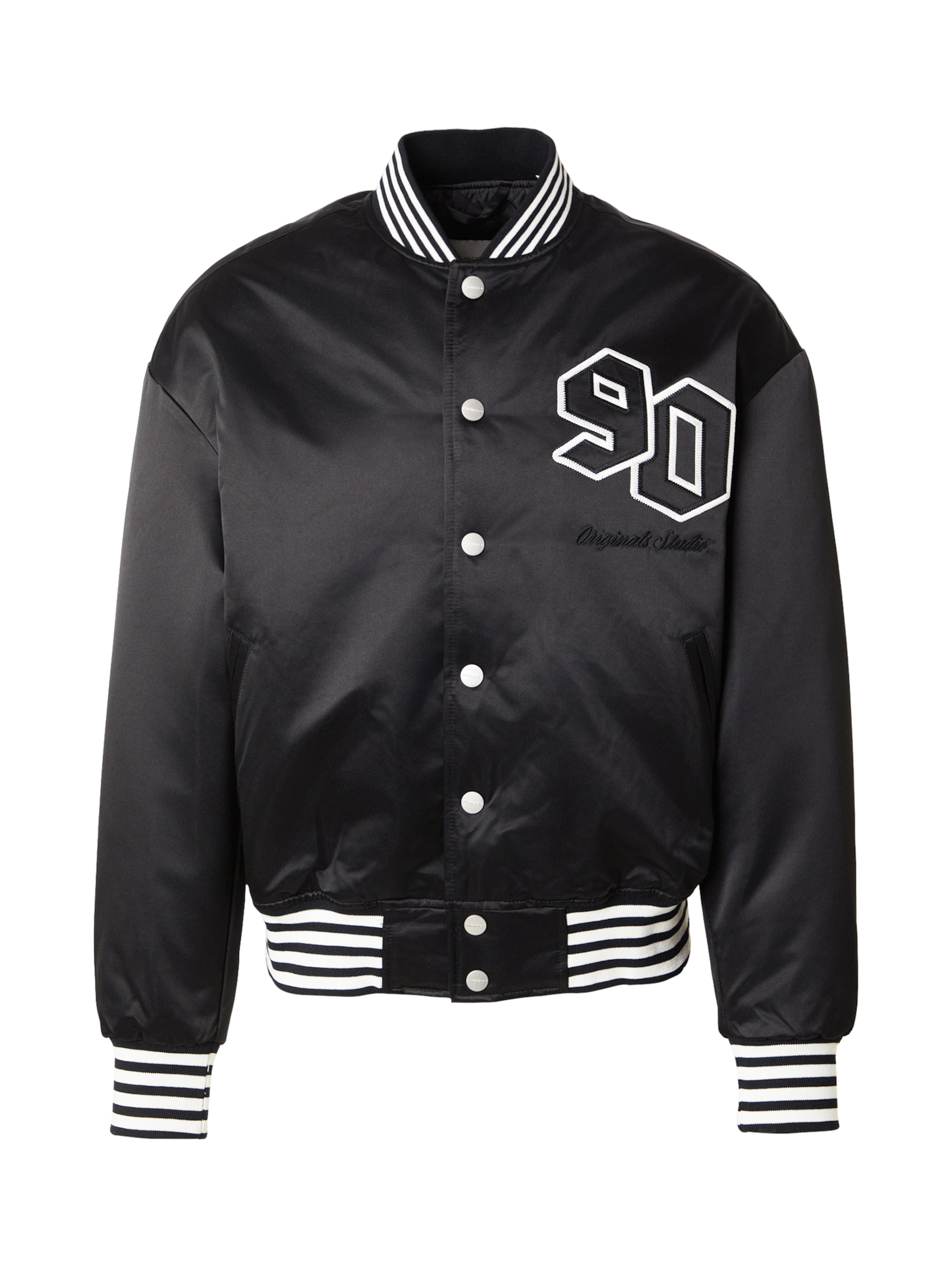 JACK & JONES Демисезонная куртка 'JORMEADOWS' в Черный / Белый, Обзор товара