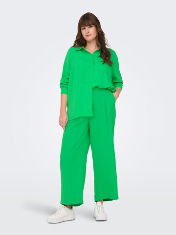 ONLY Carmakoma Wide leg Bandplooibroek 'Joleen Jackie' in Groen