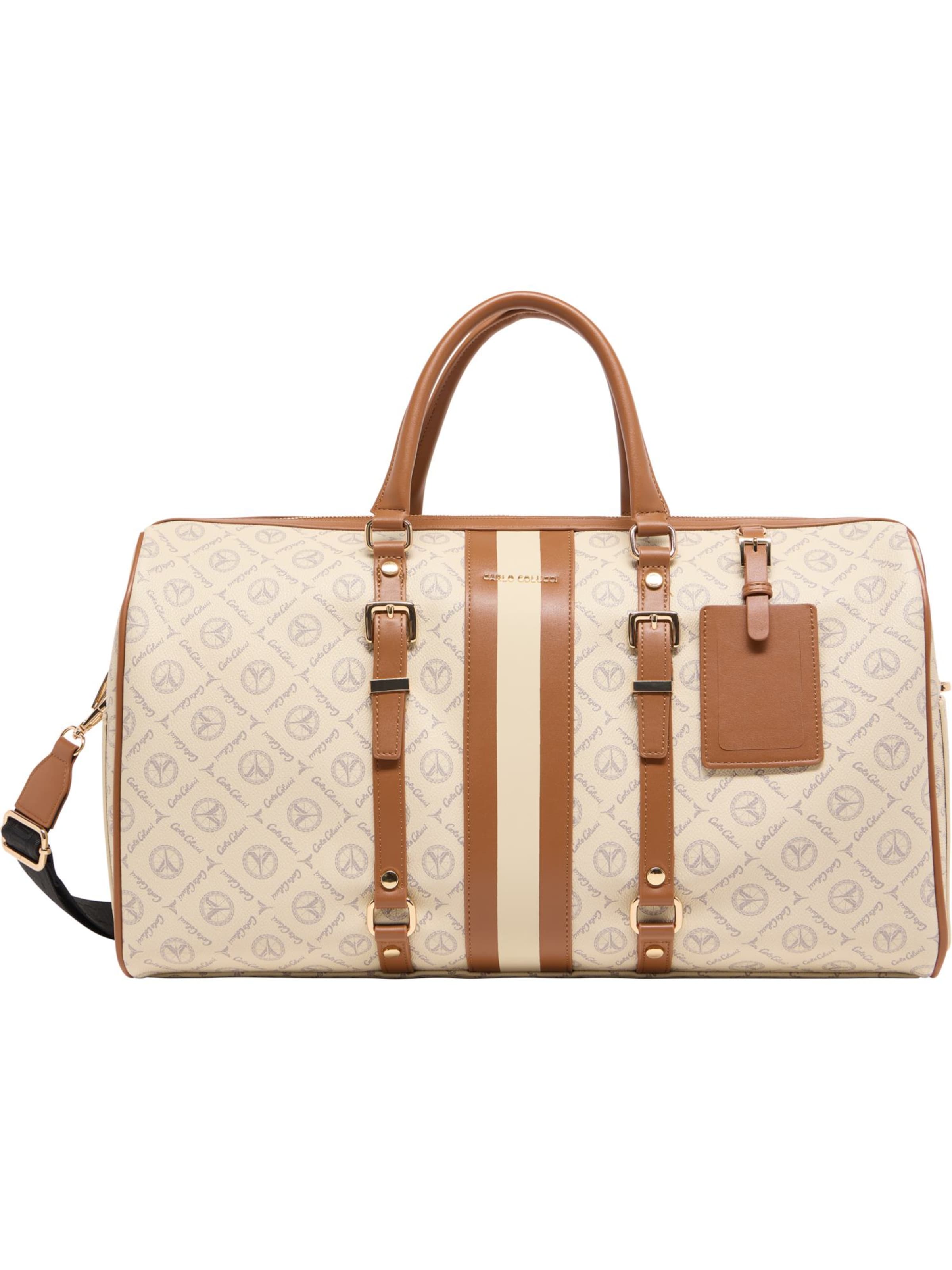 Carlo Colucci Weekendtas &#x27;Emeri&#x27; in Beige: voorkant