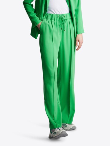 Wide leg Pantaloni cu dungă de la Rich & Royal pe verde: față