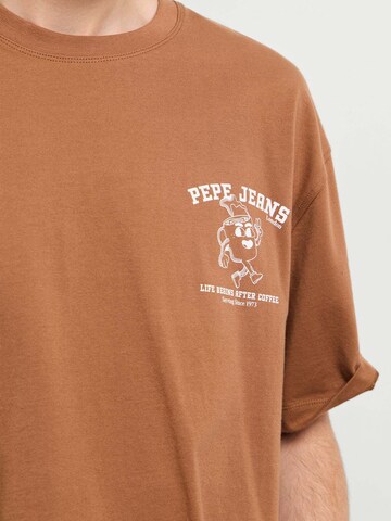 T-Shirt 'Coffeet' Pepe Jeans en marron