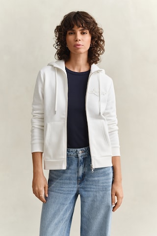 Veste de survêtement GANT en blanc : devant