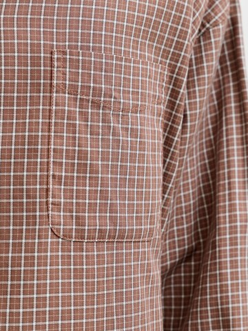 JACK & JONES Comfort fit Button Up Shirt 'JORAustin' in Brown