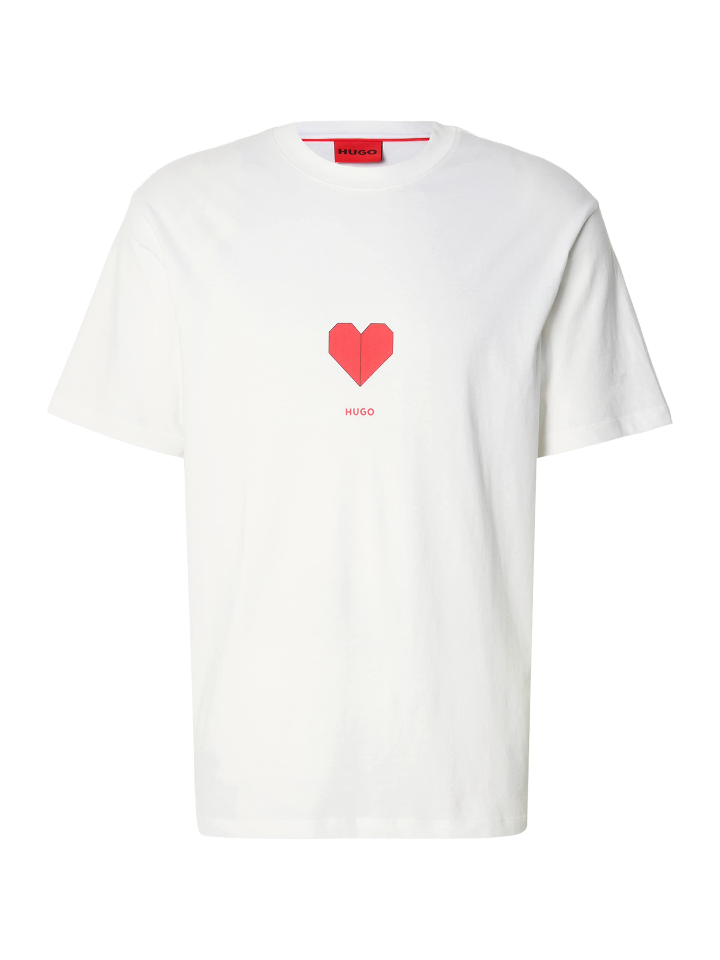 HUGO Tričko 'Dalentin' – bílá: přední strana