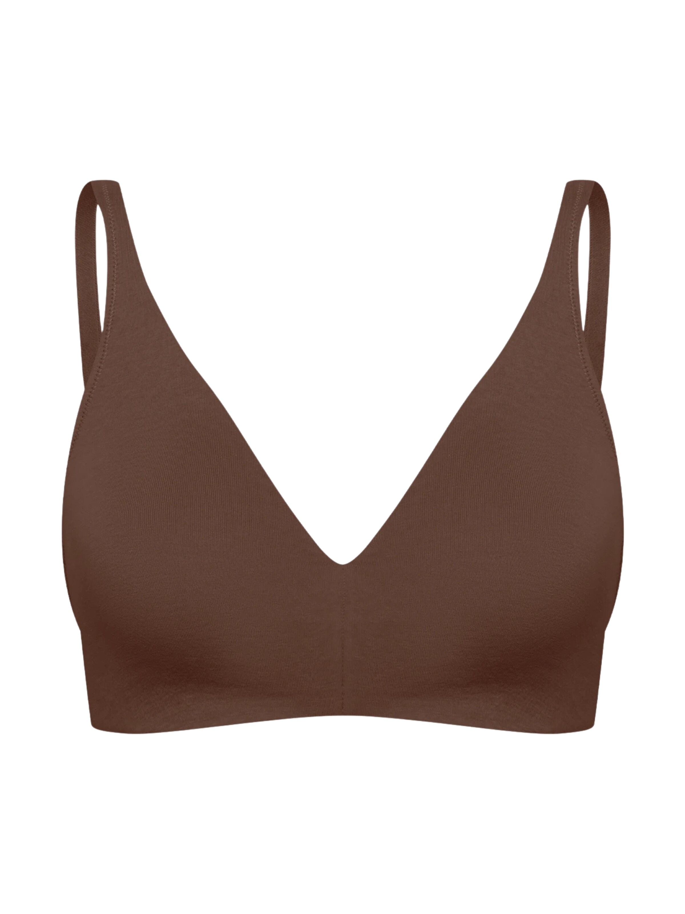 cfab by creamy fabrics Bralette Bra 'Cotton Bügelloser BH' in Brown