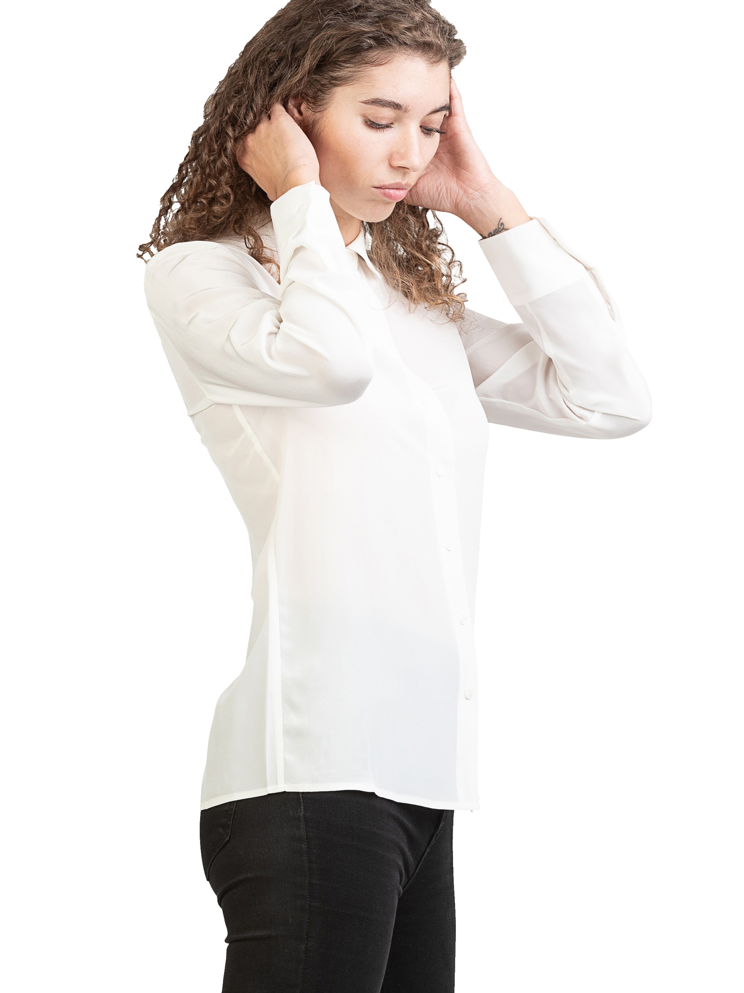 Camicia da donna 'Seidenbluse Collettoseta' di Posh Gear in bianco