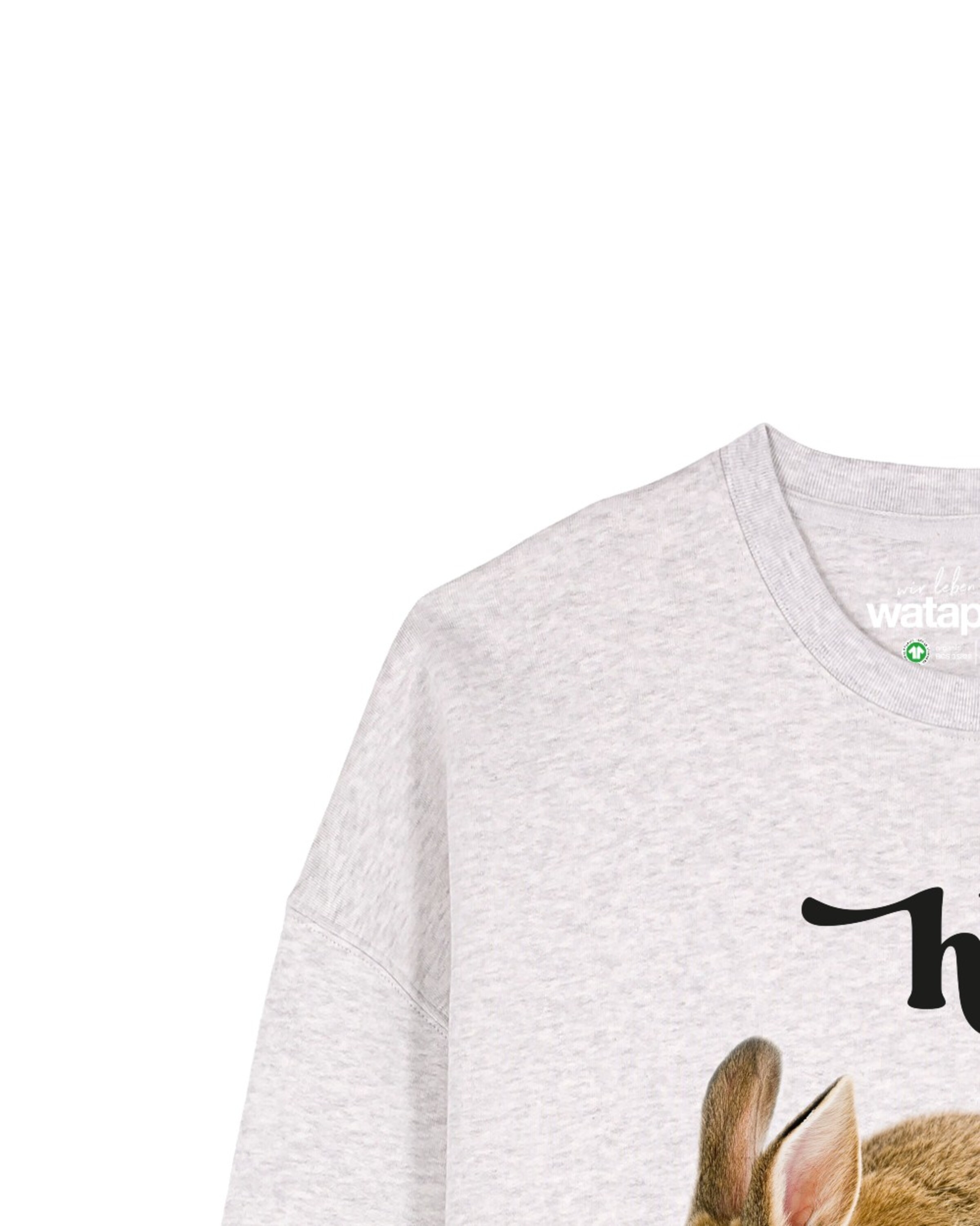 Watapparel Sweatshirt 'Ich Hase Dich!' in Grey